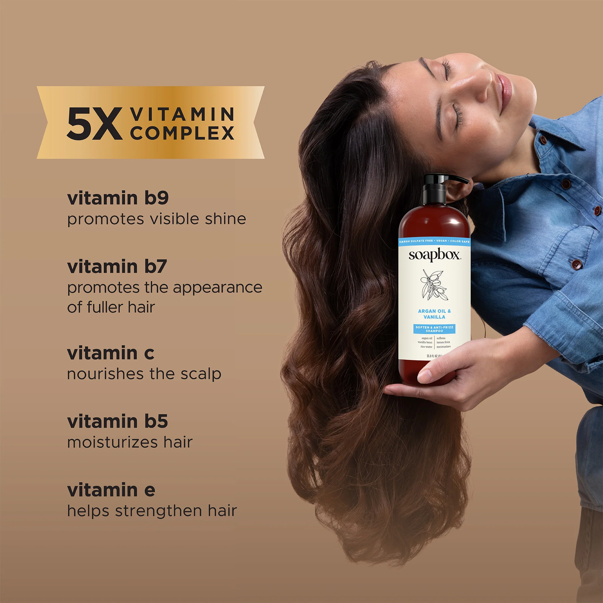 Argan Oil & Vanilla Anti-Frizz Shampoo - 1 Liter - Image 3