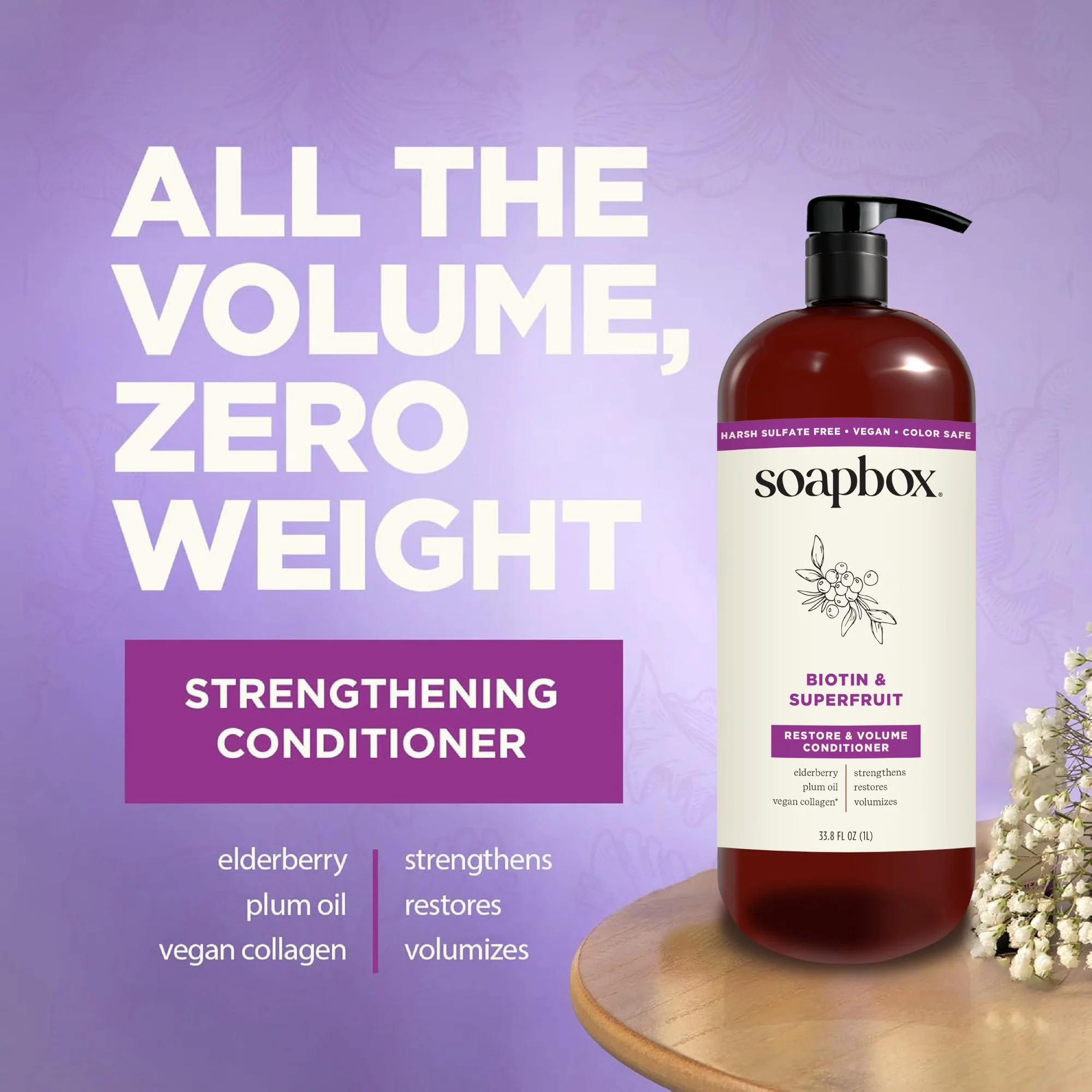 Biotin & Superfruit Volumizing Shampoo + Conditioner Set - 1 Liter - Image 4