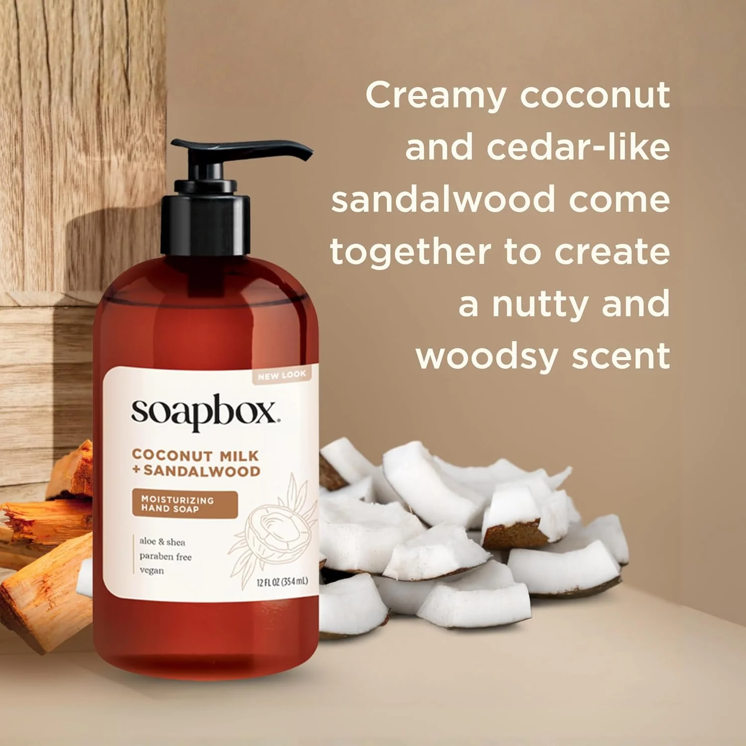 Coconut Milk + Sandalwood Moisturizing Liquid Hand Soap 3-Pack - Image 3