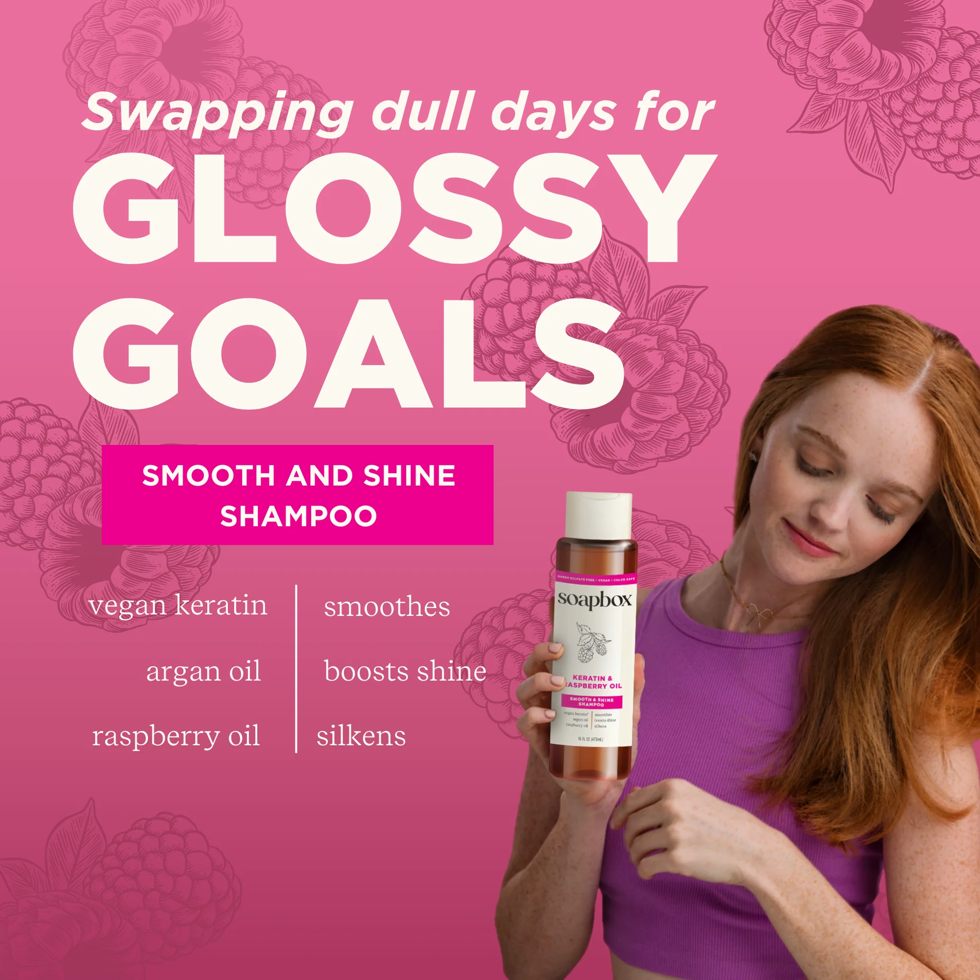 Keratin & Raspberry Seed Oil Smoothing Shampoo - Image 3