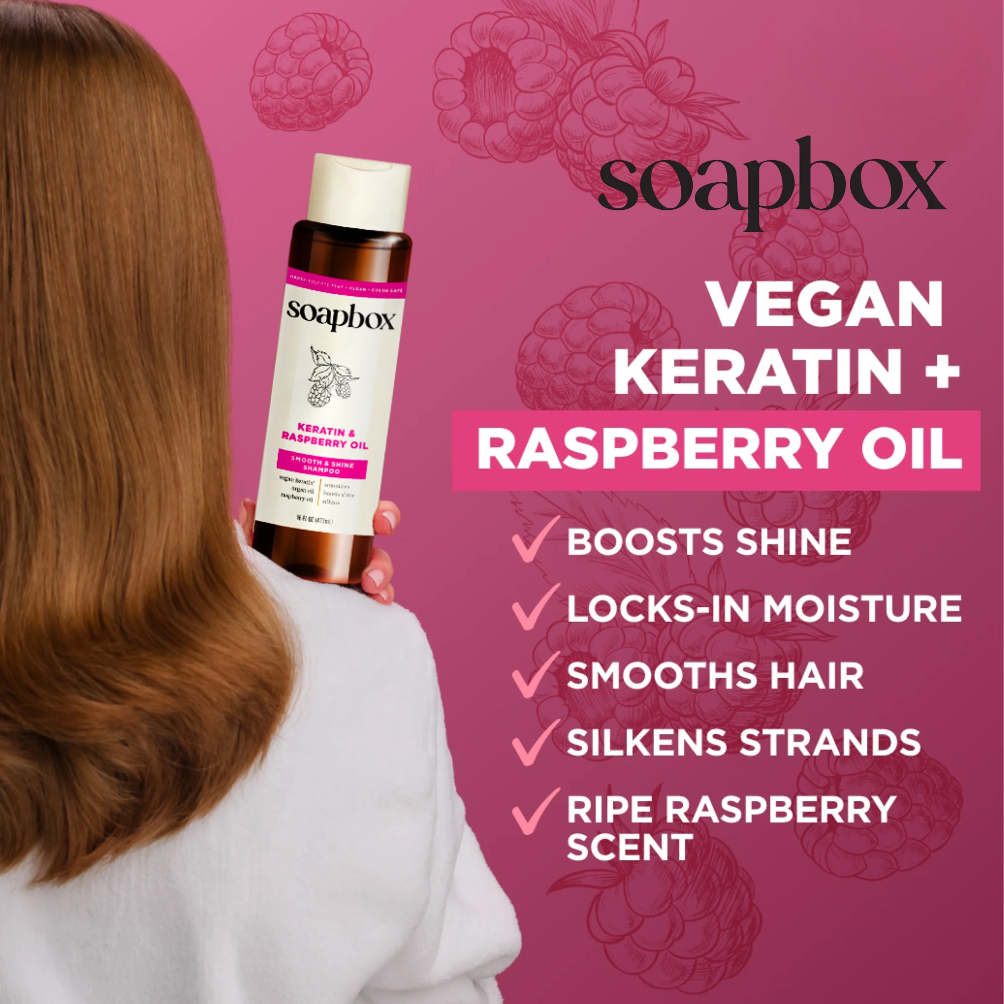 Keratin & Raspberry Seed Oil Smoothing Shampoo - Image 5