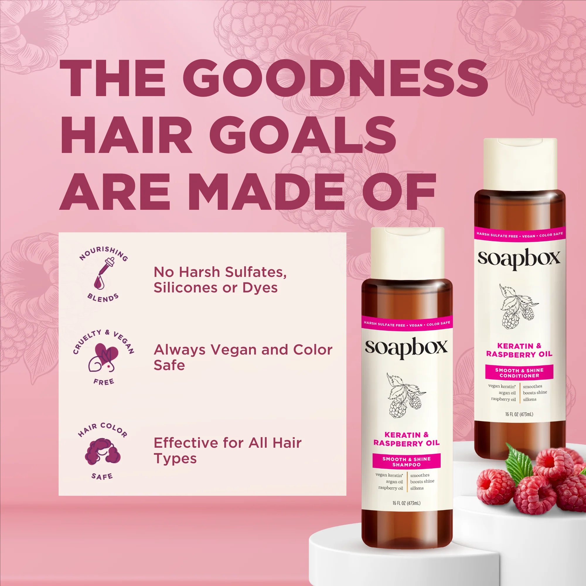 Keratin & Raspberry Seed Oil Smoothing Shampoo - Image 6
