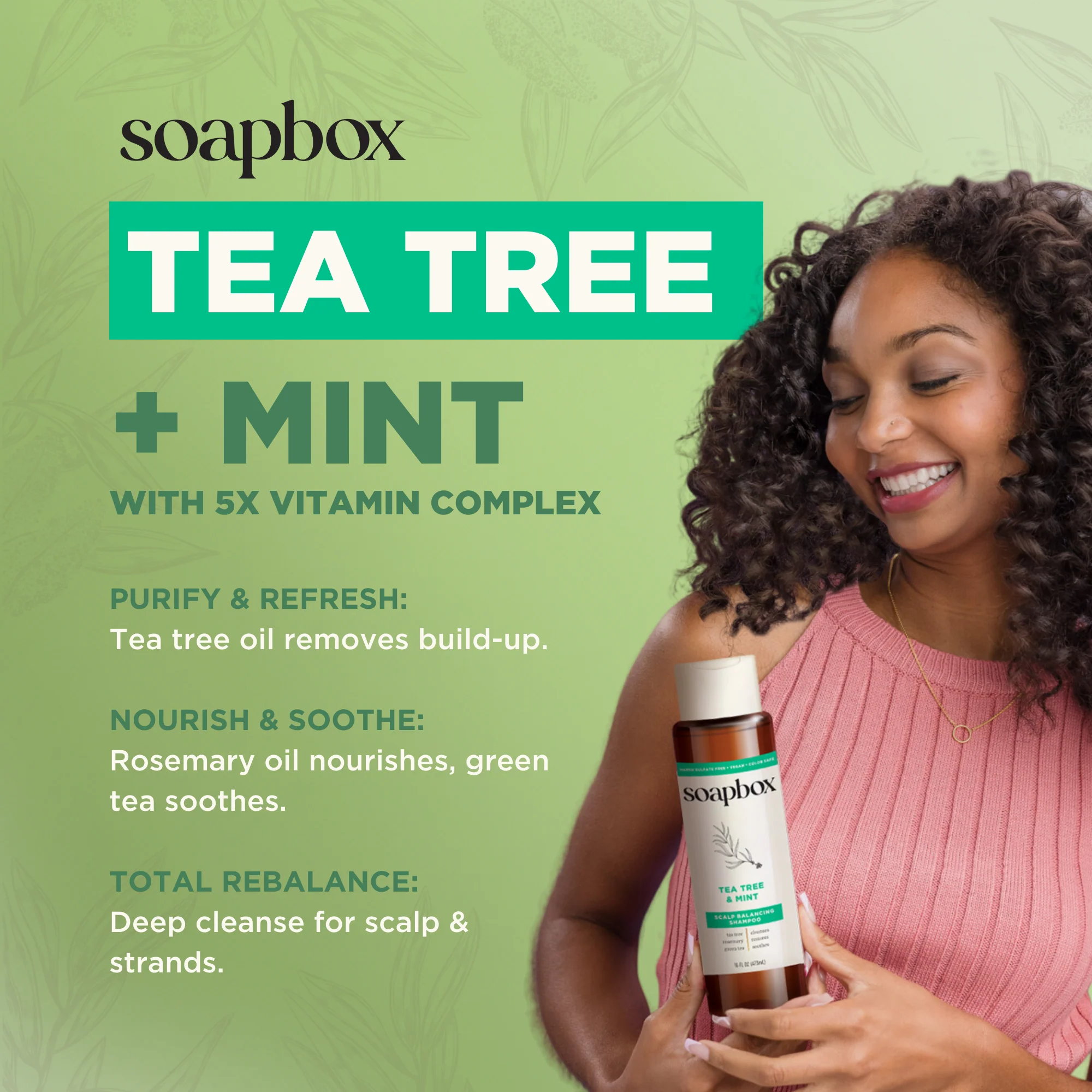 Tea Tree & Mint Scalp Balancing Shampoo + Conditioner Set - Image 5