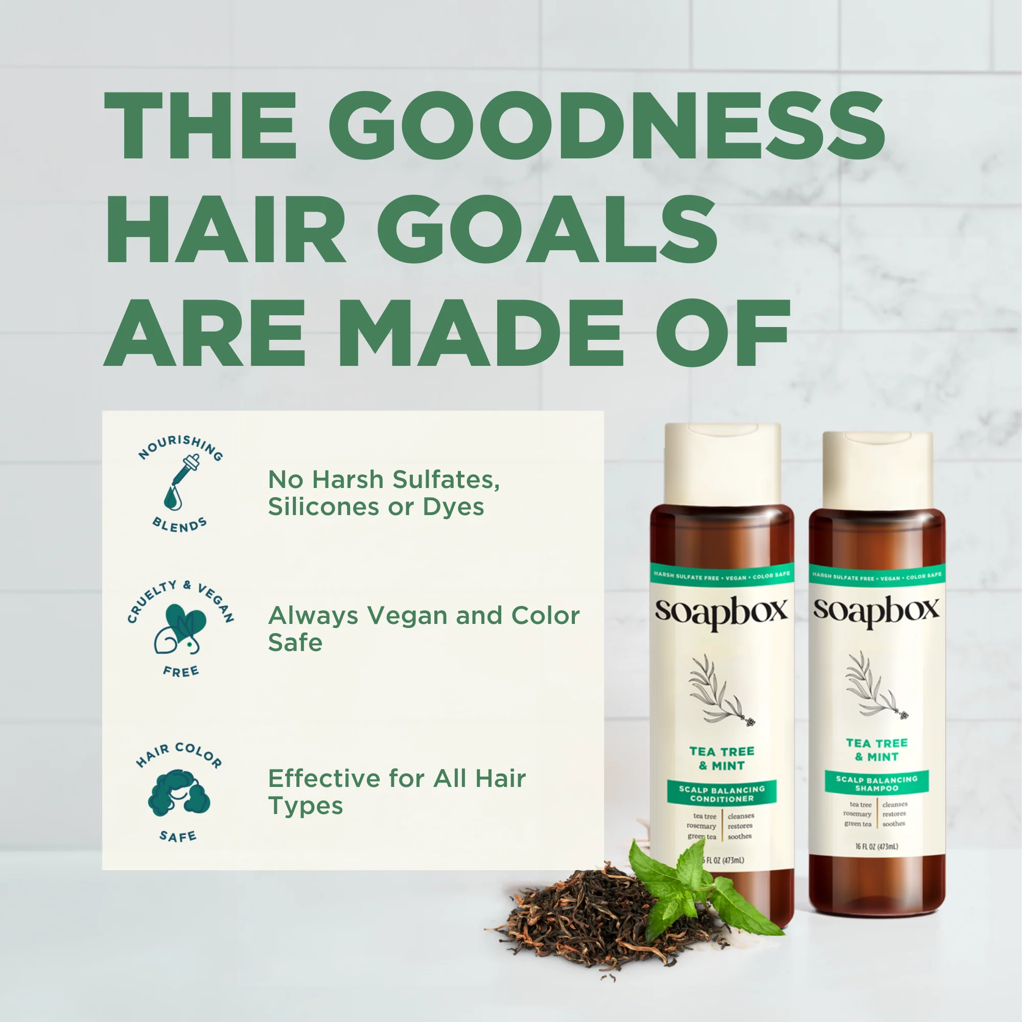 Tea Tree & Mint Scalp Balancing Shampoo + Conditioner Set - Image 6